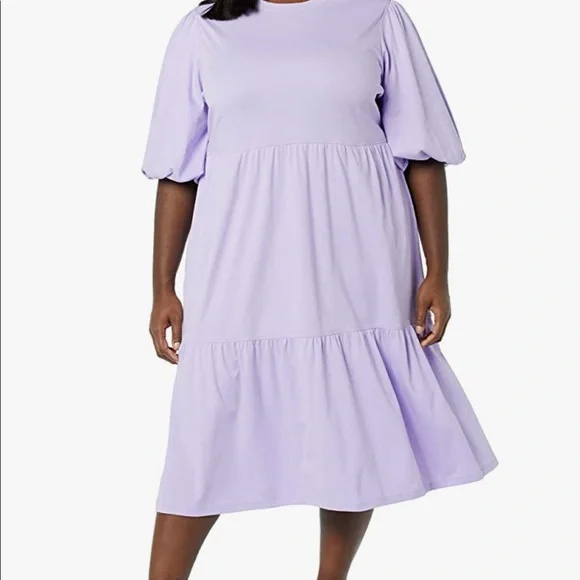 Cotton knit Dress. Cottagecore. Amazon Aware. XXL fits 1X. Plus size. Lavender. - Picture 1 of 8